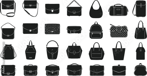 Diverse collection of stylish handbags and briefcases, perfect for modern fashion and business needs.