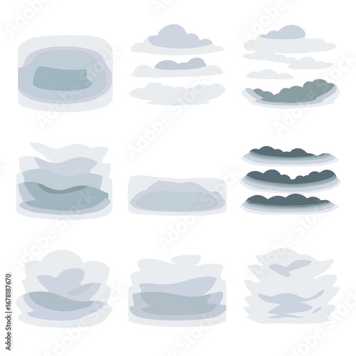 Layers airy overlapping cloud dreamy layered icons icon plane mist fog vector