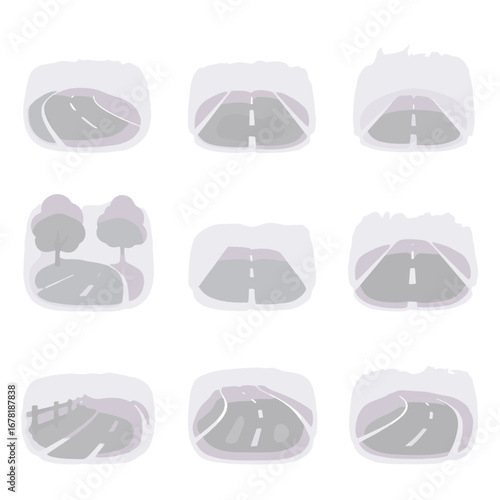 Haze mist lane dividers swallowing vector rising icon foggy faint road