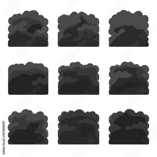 Ridge vector wall fog stormy vapor deep darkened dark mist smoke icon