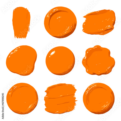 Paint dot icon mark vector bright thick textured acrylic layered dense