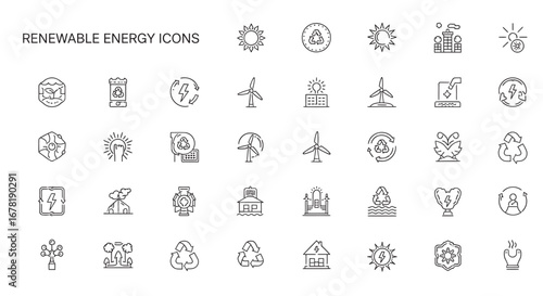 Clean energy sources powering sustainable future with solar panels, wind turbines, and geothermal plants, promoting environmental responsibility and innovation.