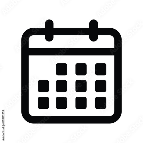 Calendar Icon With Partial Grid date month