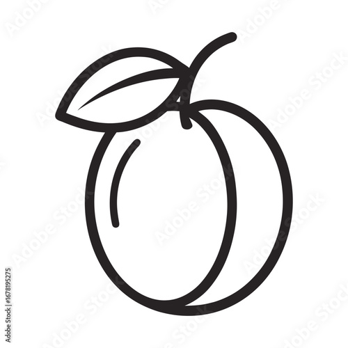 Single Plum – Vector Isolated on White