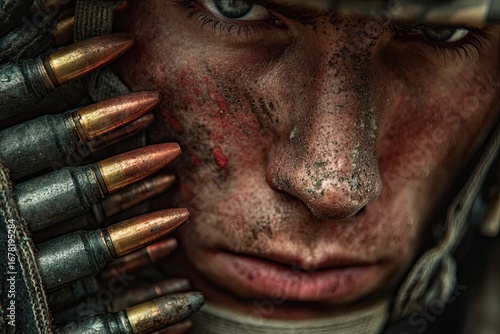 Wallpaper Mural soldier loading ammunition dramatic close up Torontodigital.ca