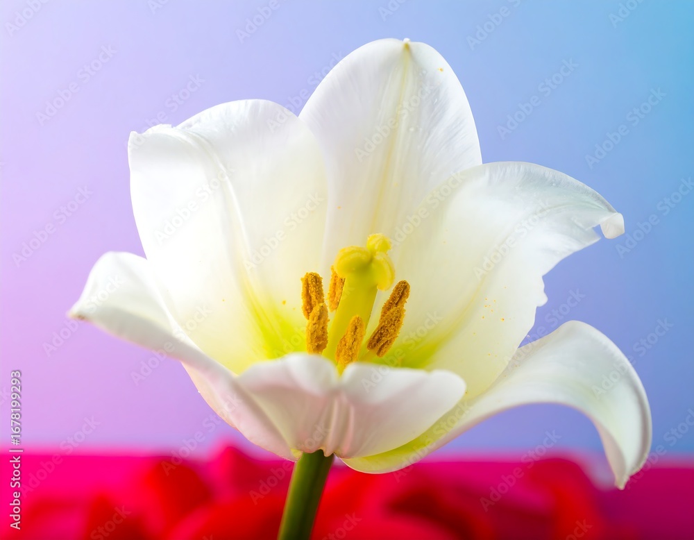 Fototapeta premium Close-up White Tulip on Background