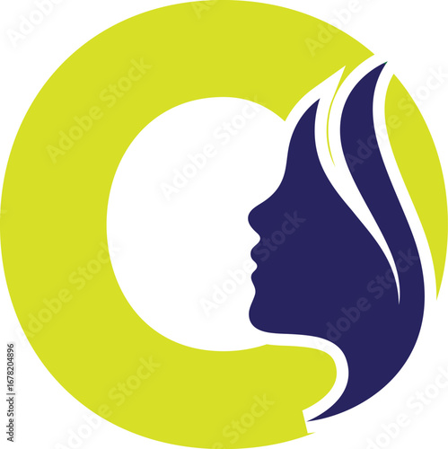 Woman's Profile in a Circle Logo