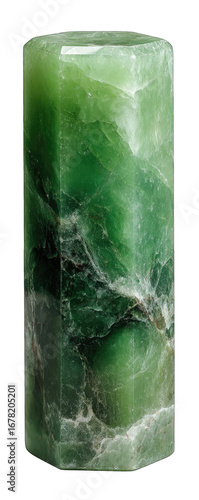 Octagonal, vibrant green stone