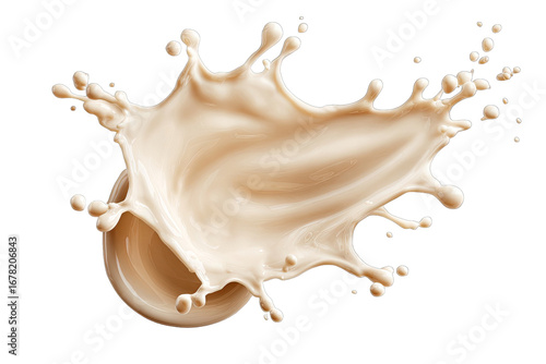 Creamy milk splash against black