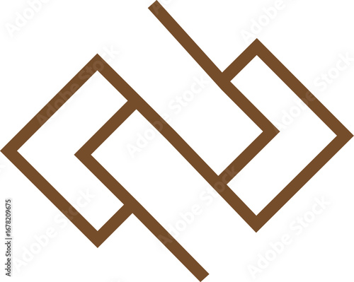 Abstract Geometric Interlocked Shapes Logo