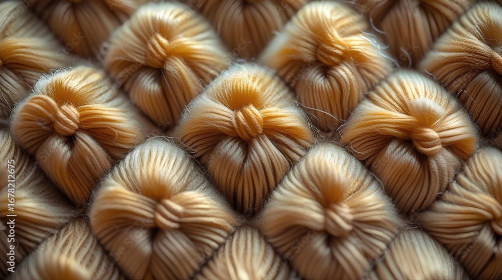 Fototapeta premium close-up image of a woven fabric pattern, highlighting the intricate texture of the natural fibers