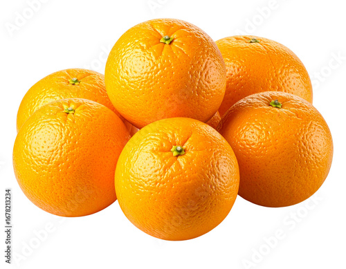 Whole Navel Oranges with Smooth Bright Orange Skin Transparent PNG