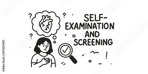 vector illustration self-examination and screening,  disease prevention,  preventive medicine