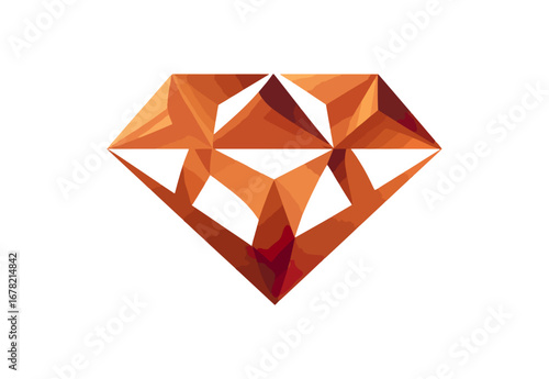 Orange geometric gemstone illustration