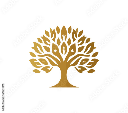 Gold tree graphic design element