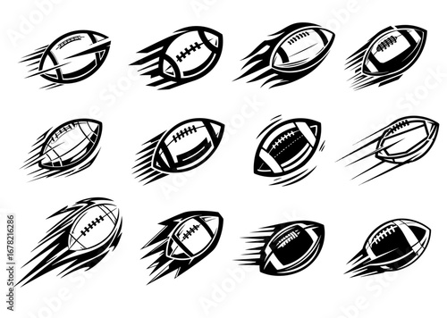 Dynamic illustrations of football in motion