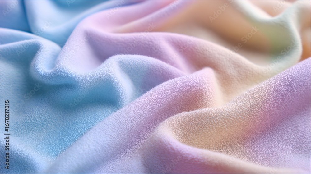 Fototapeta premium Soft, pastel-colored fabric drapes in flowing folds