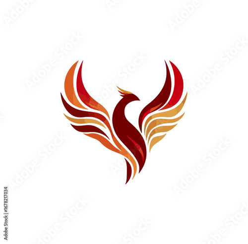 Mythical phoenix symbol graphic design