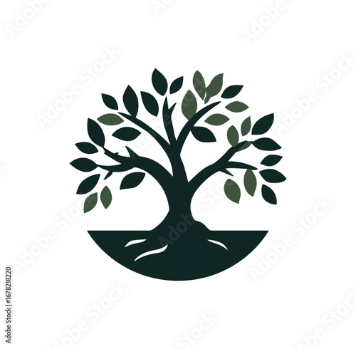Stylized tree illustration graphic