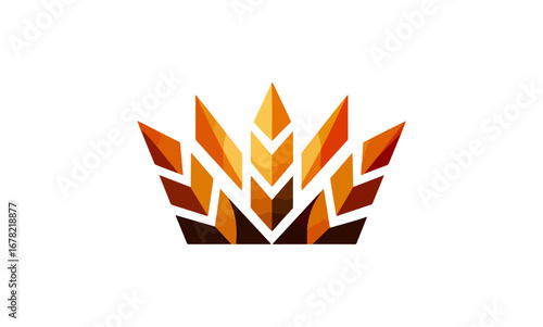 Geometric crown design on black background