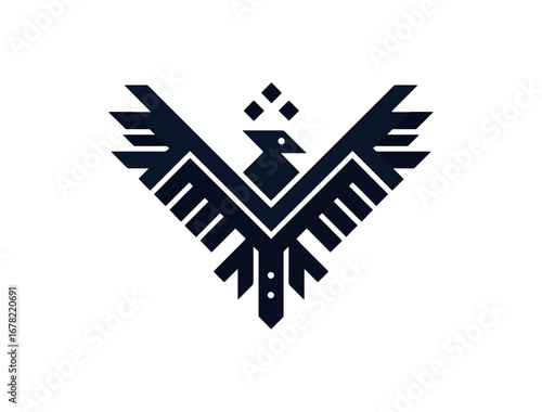 Abstract dark blue bird graphic design