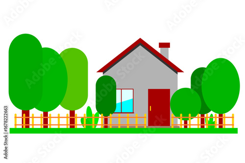 Minimalist House with Green Garden