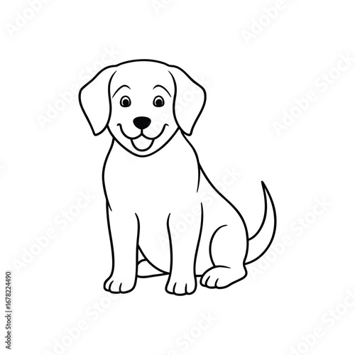 Dog line art, pet line art, Baby dog, cute dog