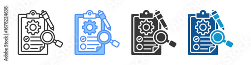 Inspection Icon Set Multiple Style Collection