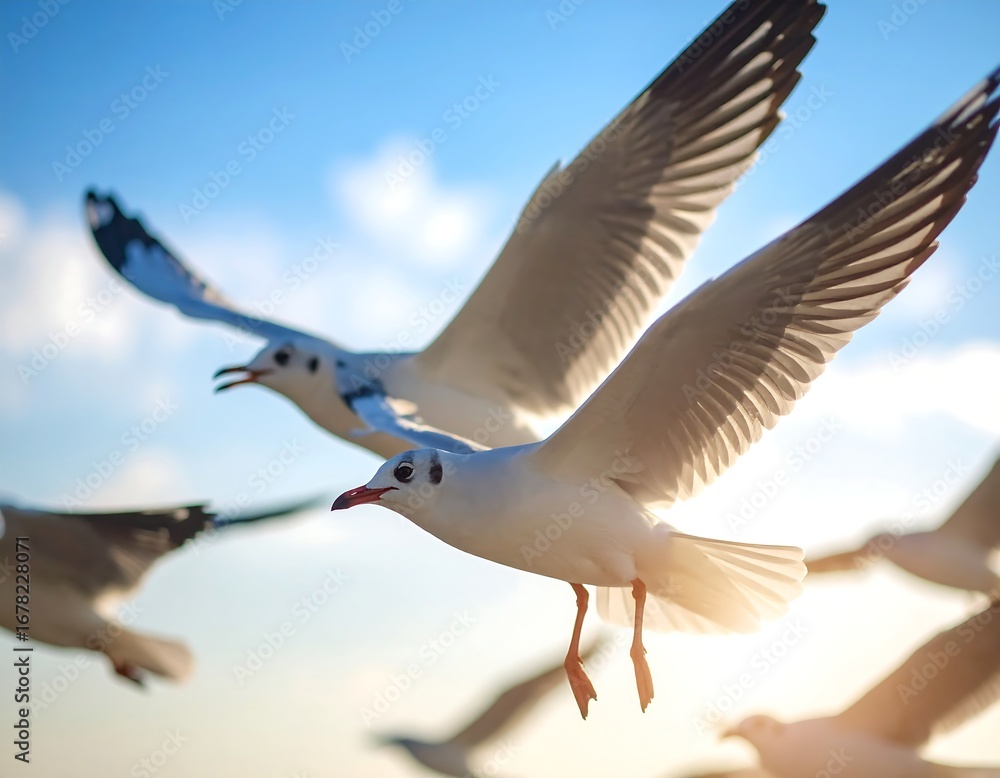 Obraz premium Birds Flying, Outdoor Scene
