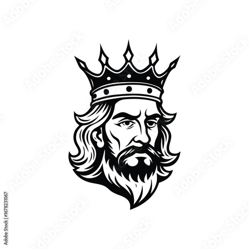 King line art drawing, King line art vector, Royal king line art