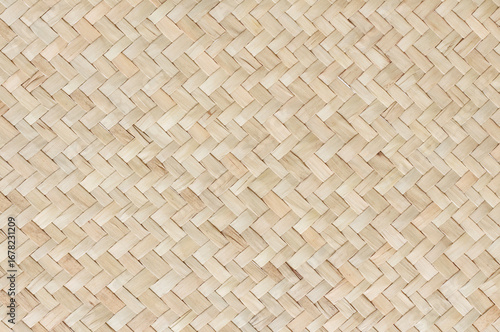 Reed weaving mat texture background with vintage style.