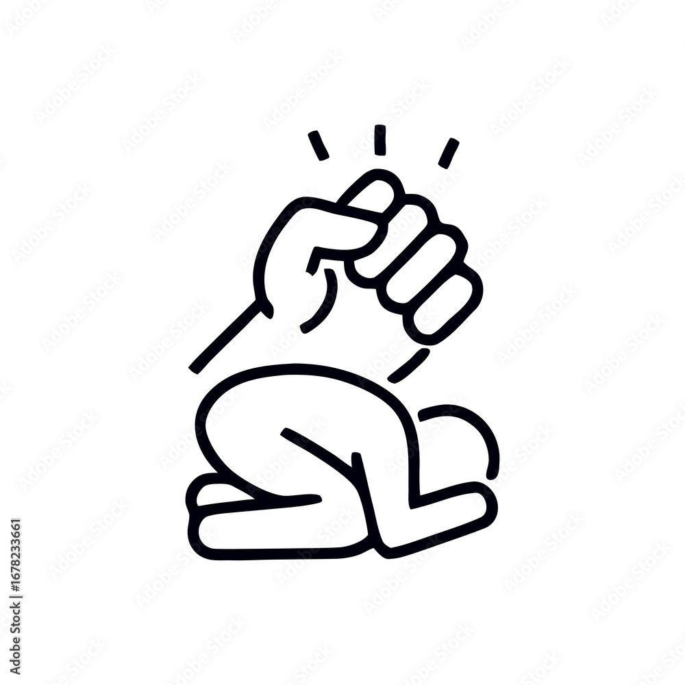 Obraz premium Conceptual Outline of a Person in Distress with an Overbearing Hand Symbolic of Mental Health and Overwhelming Challenges Depicting Emotional Pain
