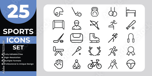 Diverse Sports Icons Set With Athletic Gear helmet