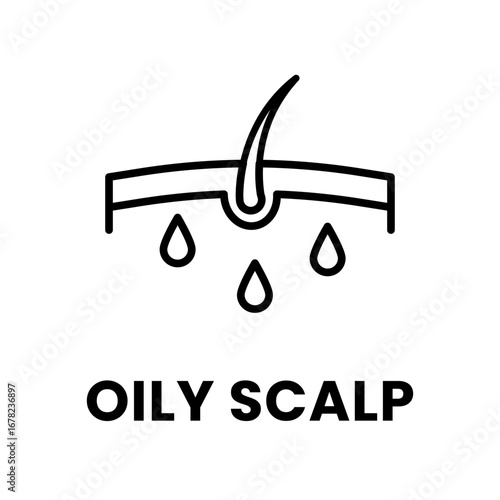 Oily Scalp Icon.