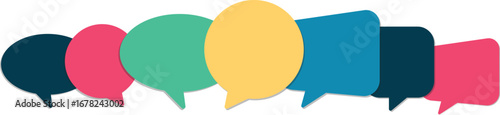 colorful speech chat bubble communication vector design