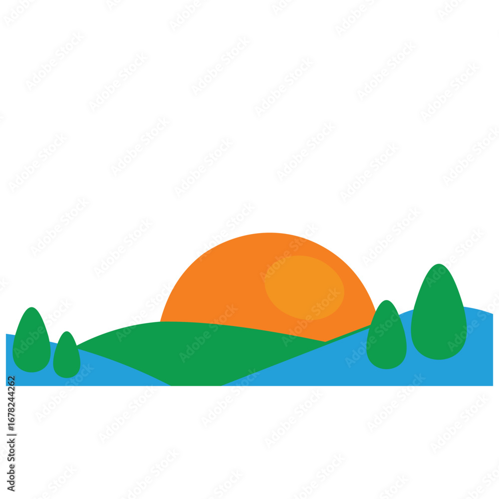 Fototapeta premium Make a Professional Mountain Area Vector Art