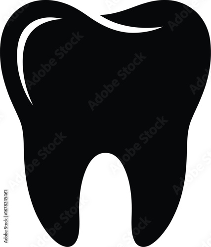 Black molar tooth icon dental white