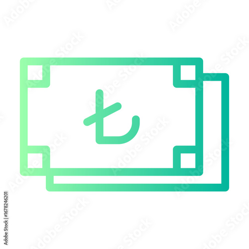 turkish lira gradient icon