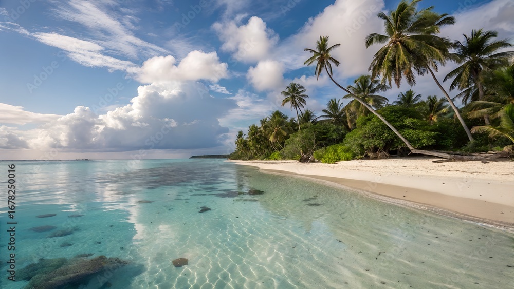 Fototapeta premium undetranquil tropical beach scene with underwater reflect
