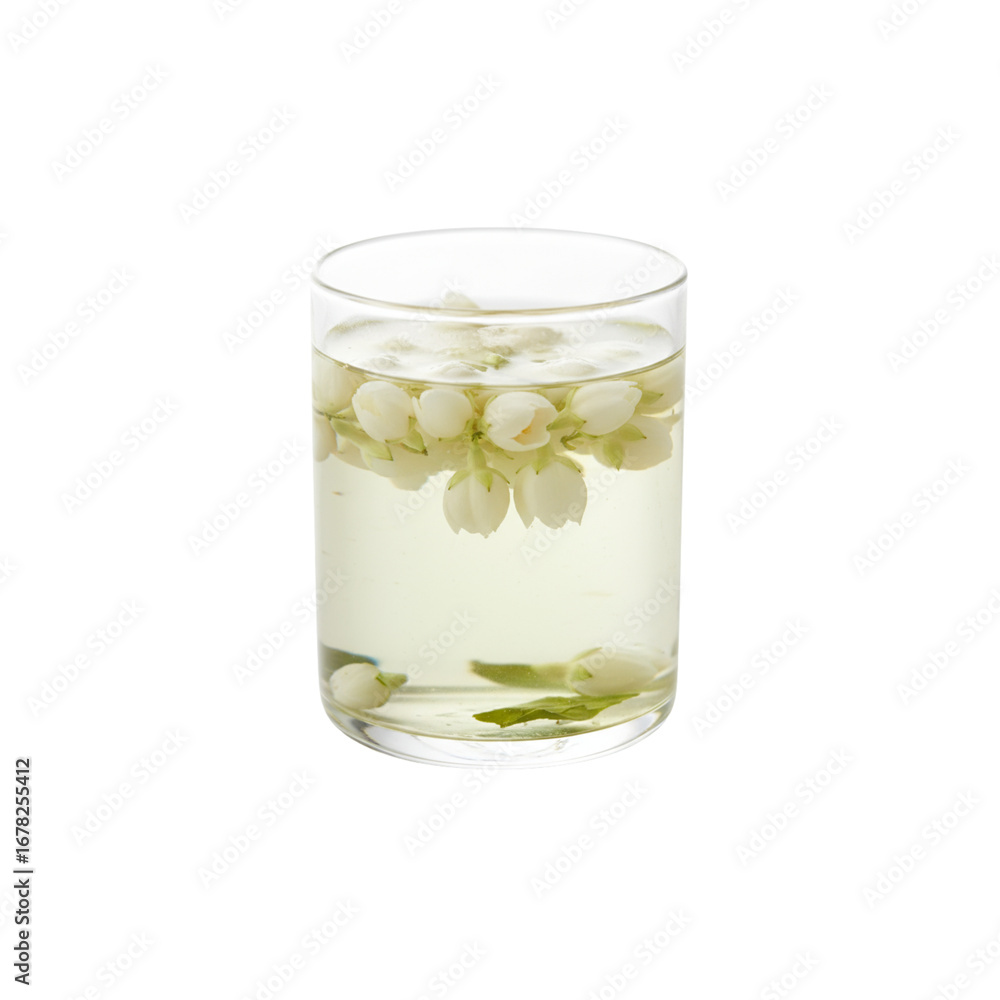 custom made wallpaper toronto digitalTransparent glass cup of green tea with floating jasmine flowers