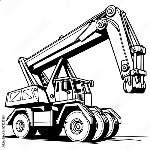 Powerful log handler ready for forestry work, ideal for construction and industrial projects
