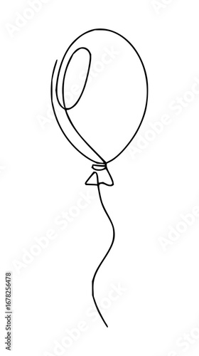 Celebrate with a minimalist balloon design, perfect for party invites and creative projects, simple and elegant