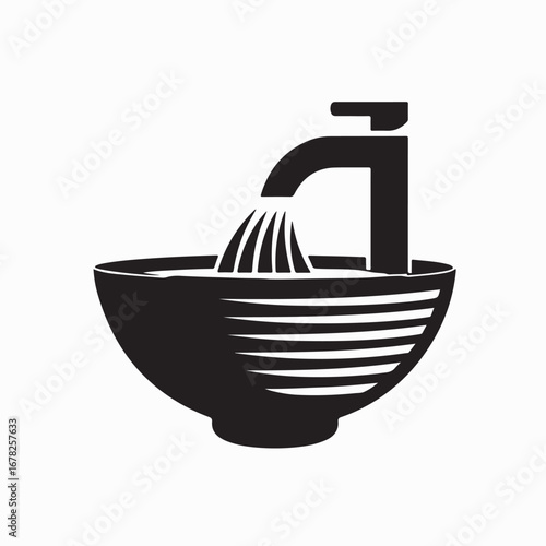 Sink Wash Basin Icon Logo Design isolated on white background