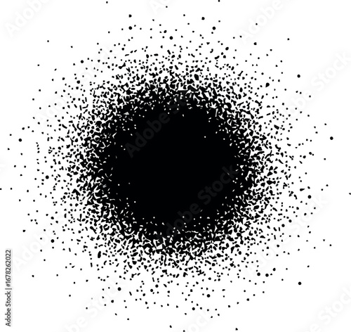 Vector vector art of black ink splatter abstract pattern transparent background