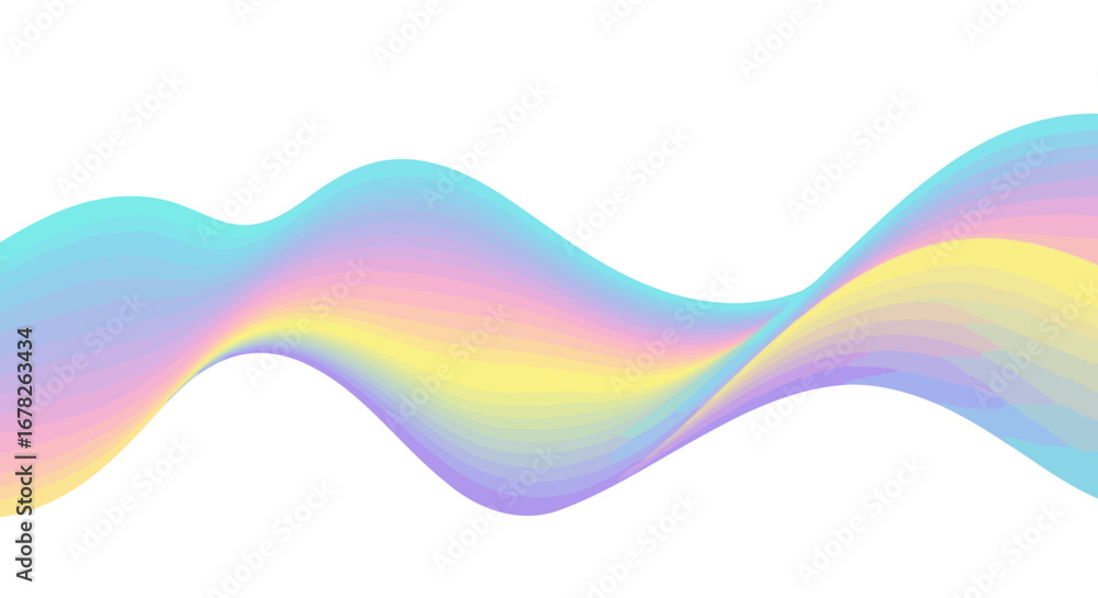 Fototapeta premium Pastel Gradient Wave Illustration for Modern Design Projects, Promoting Softness, Creativity, and Visual Appeal in Digital Art and Web Design