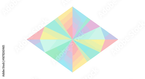 Pastel Geometric Diamond Design with Radial Symmetry for Artistic Backgrounds and Creative Projects with soft gradient transitions
