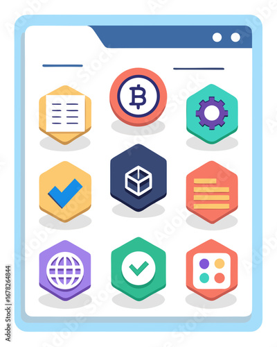 Flat minimal cryptocurrency and blockchain icon sheet, premium vector design, 100+ icons in a sheet, transparent PNG white background, perfect for fintech, trading, and crypto dashboards.