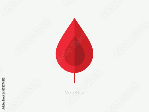 Illustration of a red blood drop for world blood donor day