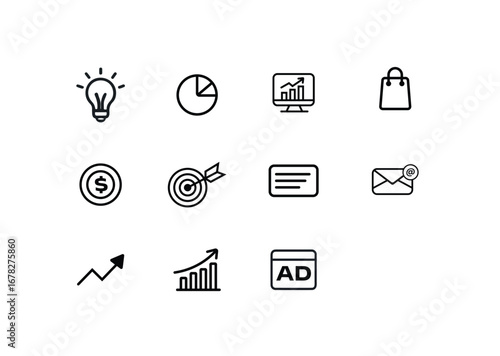Digital marketing icon set