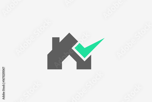 Minimalist home with checklist logo